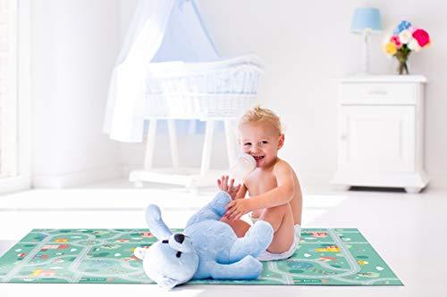 Image du produit Achoka Tapis de jeu Trafic turquoise, 100x150cm (100 x 150 cm)