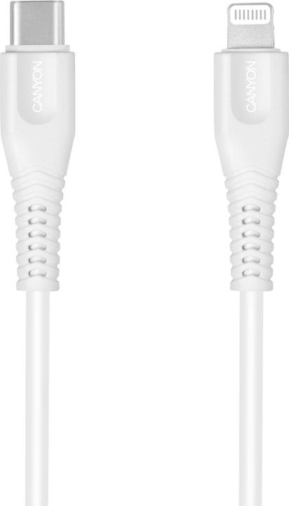 Image du produit Canyon MFI-4 Type C Cable To MFI Lightning for Apple, PVC Mouling,Function : with full feature( data (1.20 m, USB 3.0)