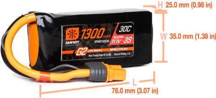 Immagine prodotto 1300mAh 3S 11.1V Smart G2 LiPo 30C IC3 (11.10 V, 1300 mAh)