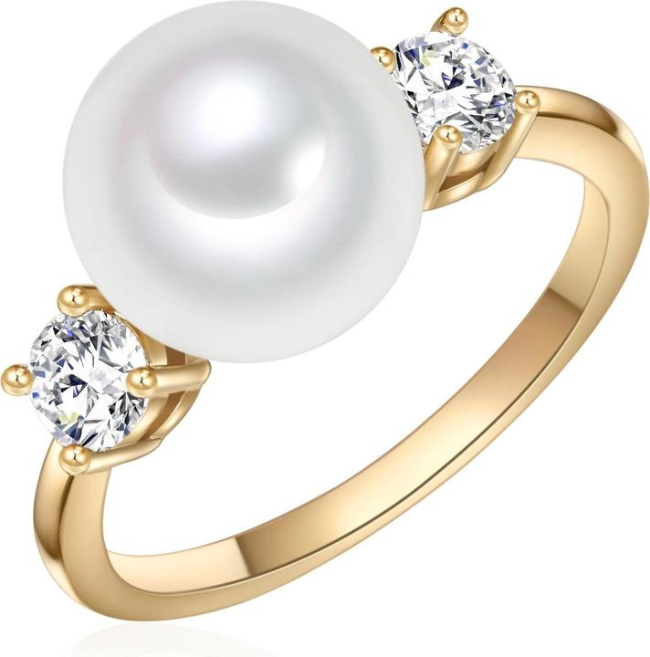 Produktbild Lulu & Jane Damen Messing Zirkonia Muschelkernperle gelbgold - 29629 (54)
