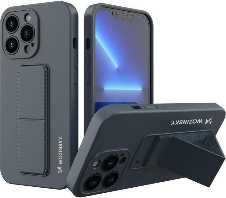 Immagine prodotto Wozinsky Custodia Kickstand Case in silicone con supporto per iPhone 13 Pro Max blu navy (Apple iPhone 13 Pro Max)