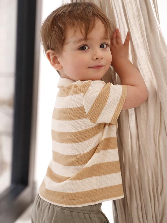 Produktbild Vertbaudet Bio-Kollektion: Gestreiftes Baby Shirt aus Waffelpikee (92)