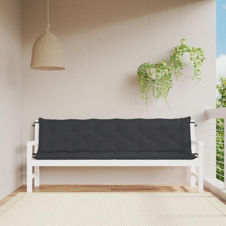 Actual product image VidaXL Garden bench cushions 2 pcs. O x ford fabric (200 x 50 x 7 cm)