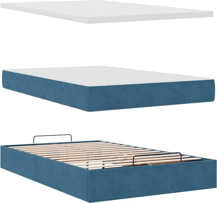 Immagine prodotto VidaXL Ottomana con materasso in velluto blu scuro 120x200 cm (120 x 200 cm)