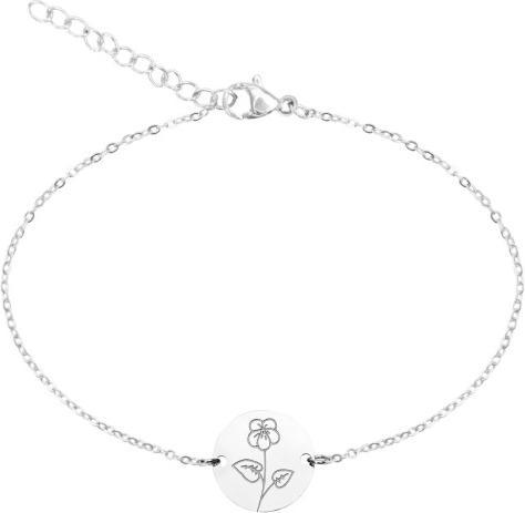 Actual product image HCA Armband - "Your Flower" - Edelstahl - Veilchen (20 cm, Stainless steel)