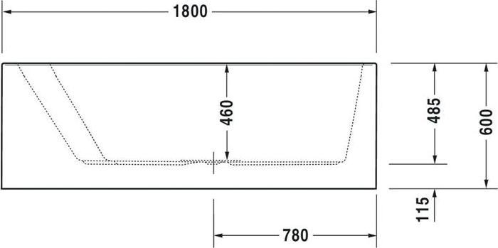 Produktbild Duravit Badewanne PAIOVA 1800x1400mm, 1 Rückenschräge links weiss (295 l, 180 cm, 140 cm)