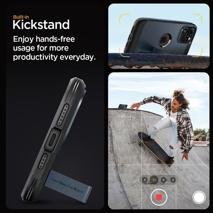 Actual product image Spigen Tough Armor MagSafe, metal slate - iPhone 15 Pro (Apple iPhone 15 Pro)