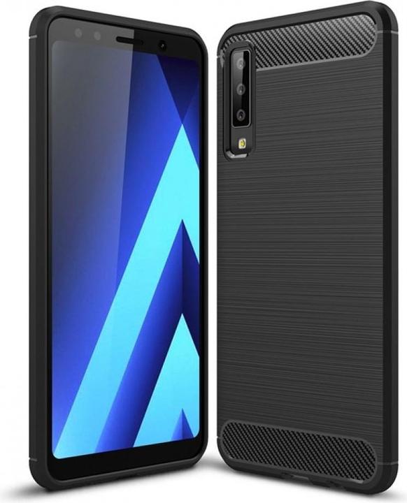 Produktbild Screenguard Samsung Galaxy A7 2018 Hülle Carbon Brushed Soft TPU (Samsung Galaxy A7 (2018))