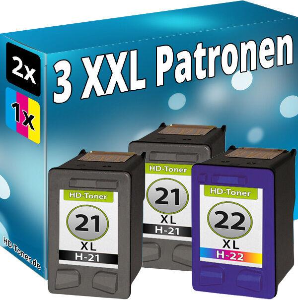 Produktbild Druckfuxx 3er XXL Set DRUCKER PATRONEN für HP21XL + HP22XL DeskJet TINTE REFILL