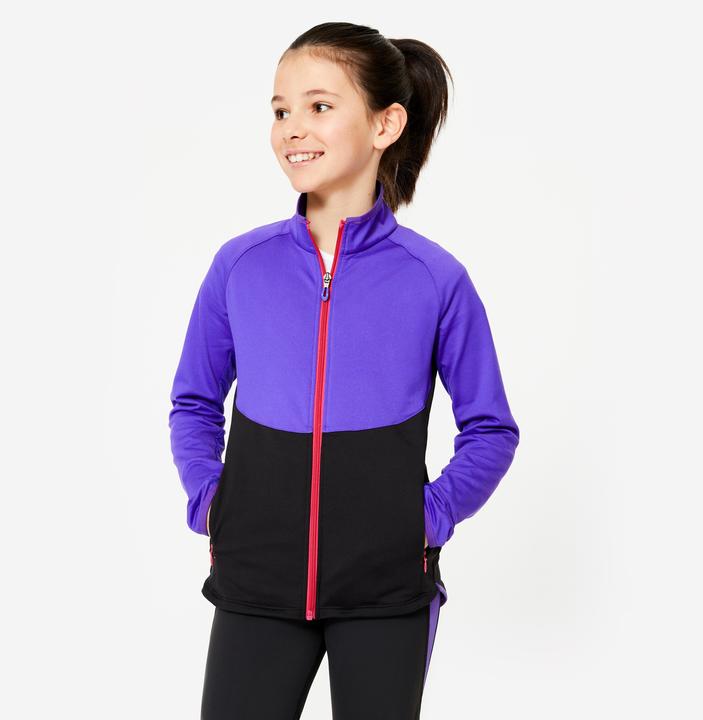 Produktbild Decathlon Trainingsjacke Mädchen tailliert - lila/schwarz (6, 7, 8)