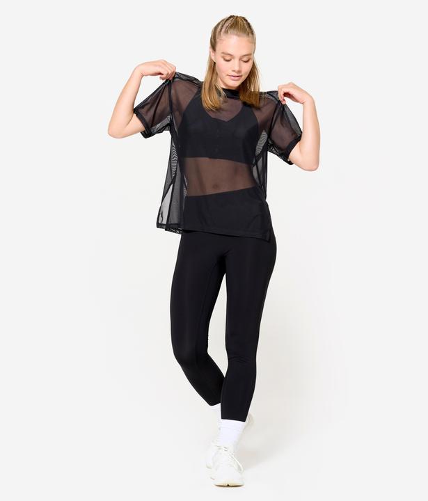 Actual product image Domyos T-Shirt Damen Netz locker - schwarz (XS)