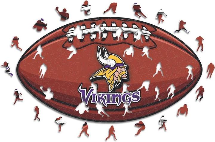 Actual product image Iconic NFL - Minnesota Vikings– Football with Logo - Wooden Puzzle Size M (270 pieces) (270 pieces)