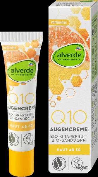 dm alverde Crème pour les yeux Q10 (Crème, 15 ml, Jour + nuit)