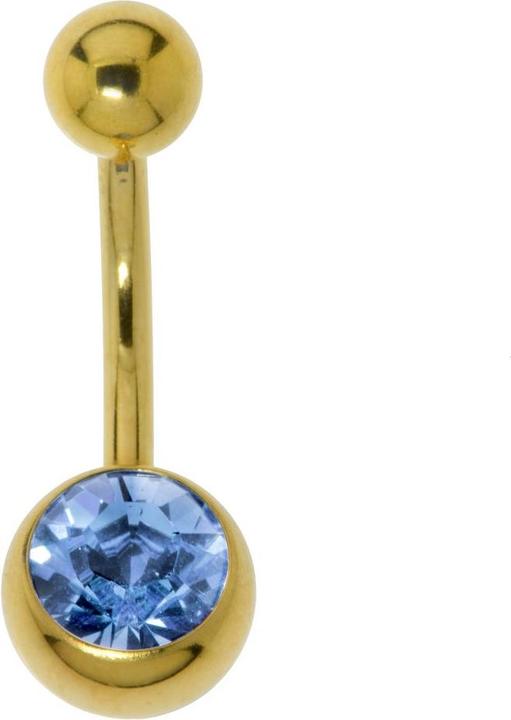 Produktbild Bijouteria Bauchpiercing (Chirurgenstahl 316L, Kristall, PVD Beschichtung (goldfarbig))