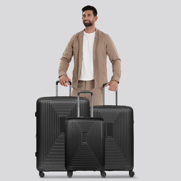 Immagine prodotto Redolz Set di valigie Essentials 14 a 4 ruote 3 pezzi con piega elastica (250 l, XL (da 115l))