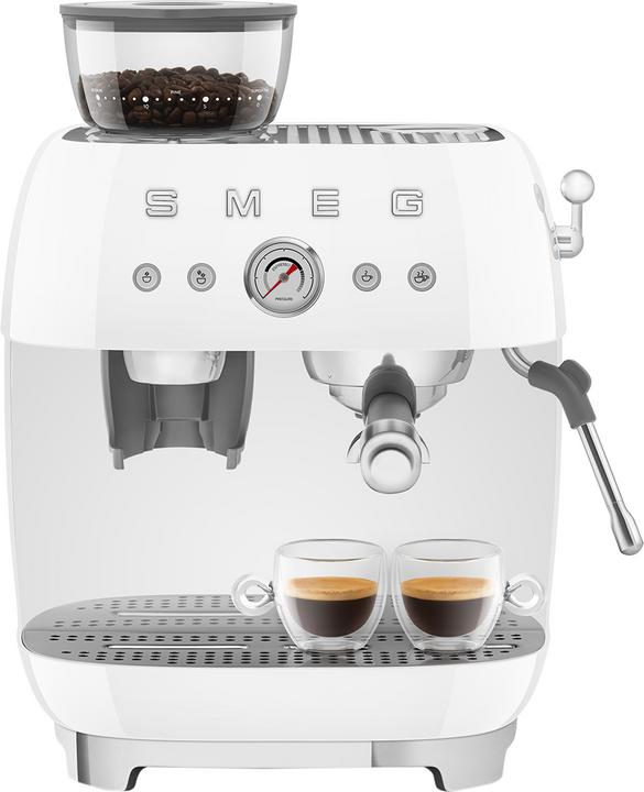 Smeg EGF03WHEU Espressomaschine mit Mahlwerk Weiss 50's Style