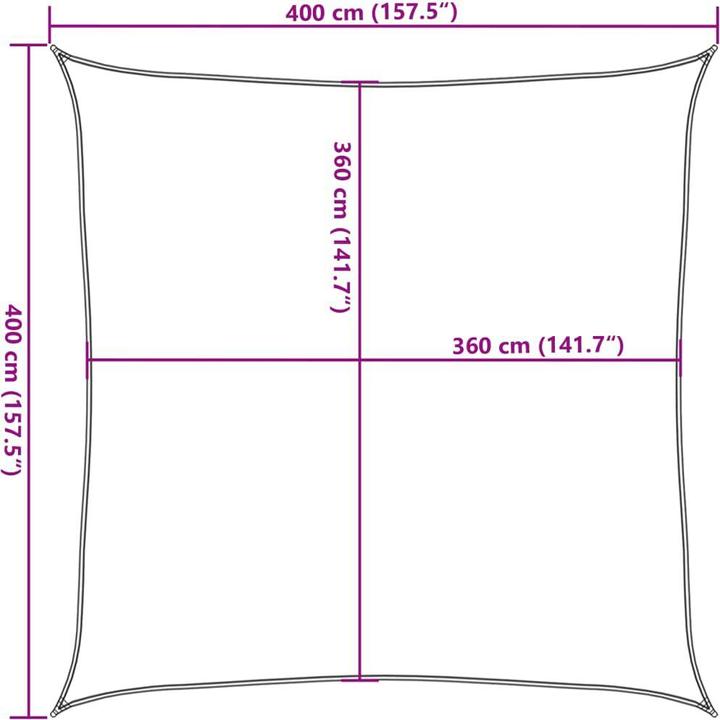 Produktbild VidaXL Sonnensegel farbe 100% Polyester Oxford (4 x 4 m)