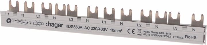 Image du produit Hager Barre de phase 12M 63A (1PN)x6 QB