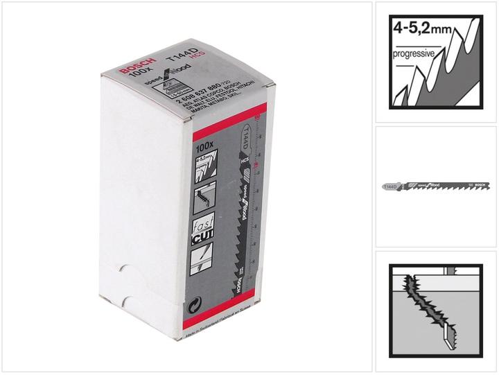 Actual product image Bosch Professional Zubehör Jigsaw blade T 144 D Speed for Wood, 100-pack