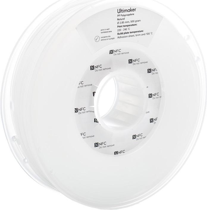 Immagine prodotto Ultimaker 3 Filamento PP (PP, 2.85 mm, 500 g, Trasparente)