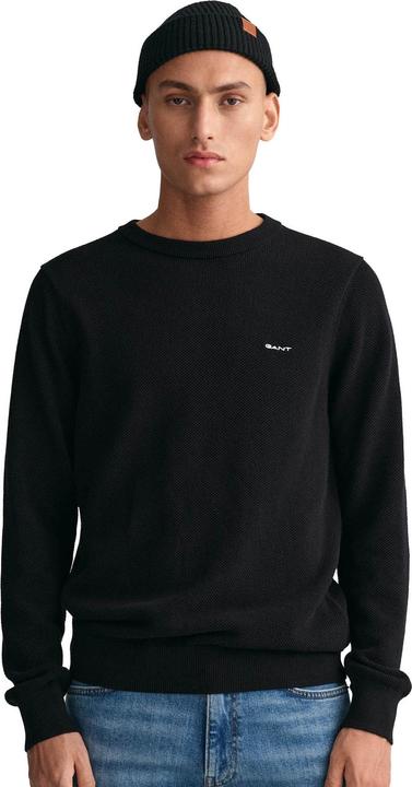 Image du produit GANT Cotton Pique Pullover Crew Neck Black (S, L, 3XL)