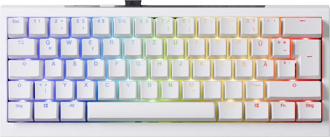 Ducky One X Mini Wireless Gaming Keyboard, inductive, Hot Swap, RGB - Inductive Switch, ISO (DE (DE, Wireless)