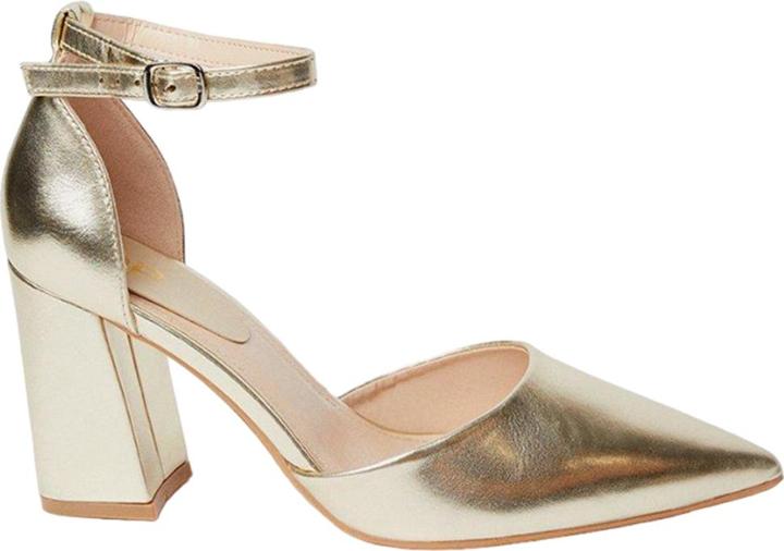 Actual product image Dorothy Perkins Womens/Ladies Blanche Pointed Ankle Strap High Block Heel Court Shoes (37)