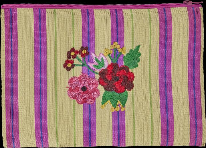 Produktbild Rice Recycled Plastic Pouch Bag Sand Stripes and Flower Print