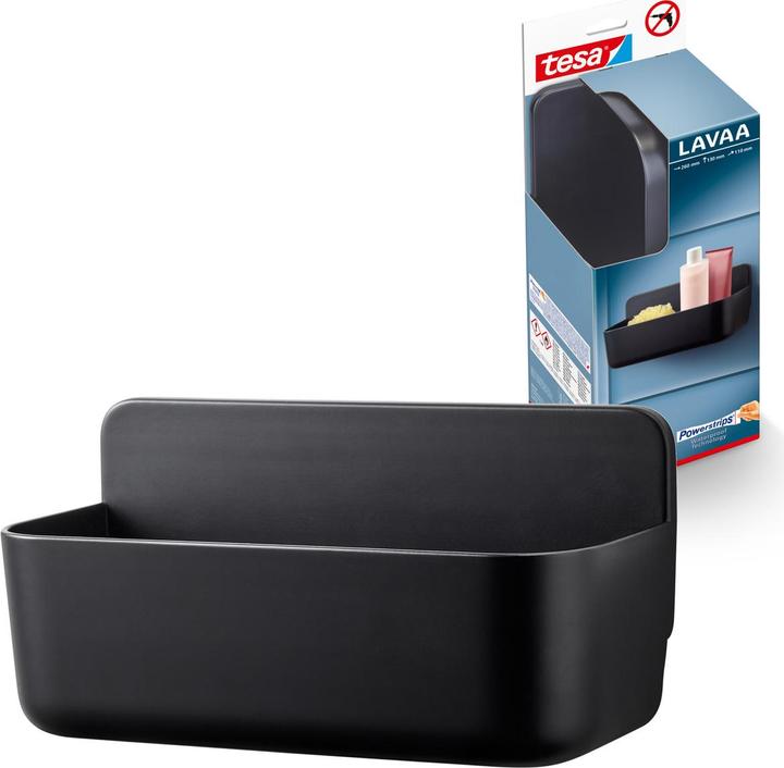 Actual product image tesa LAVAA shower basket, medium incl. adhesive solution without drilling