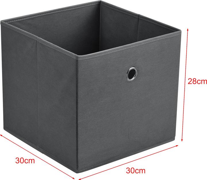 Actual product image En.Casa Folding box set of 10 30x30x28 cm non-woven dark grey (30 x 30 x 28 cm, 25.20 l)