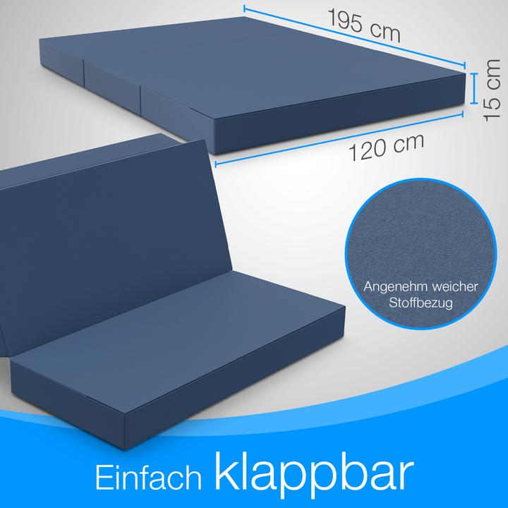 Image du produit Bestschlaf Klappmatratze, 3-teilige Faltmatratze, Reisebett, Gästematratze (120 x 195 cm, Noyau de mousse)