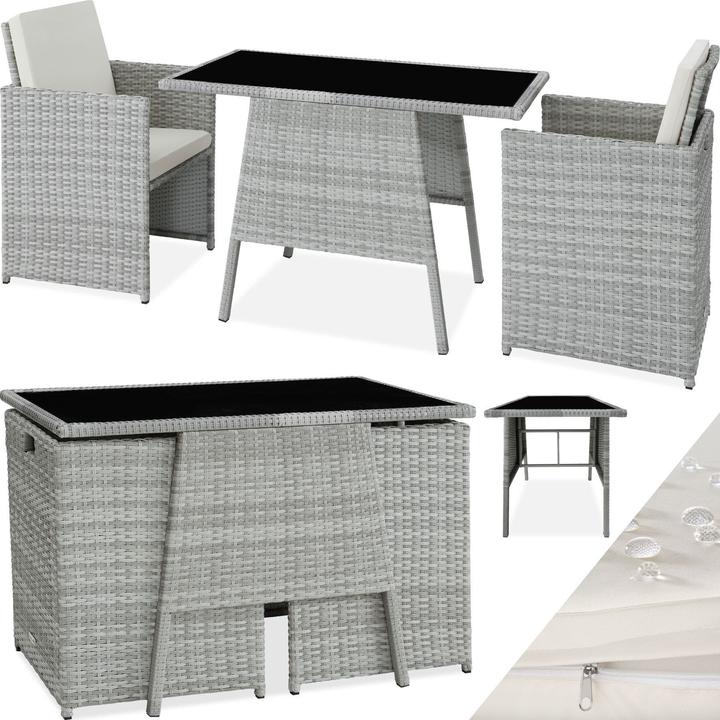 Actual product image tectake Rattan garden furniture set Lausanne