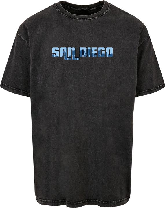 Merchcode Grand San Diego Skyline Acid Washed Heavy Oversize Tee - 117855