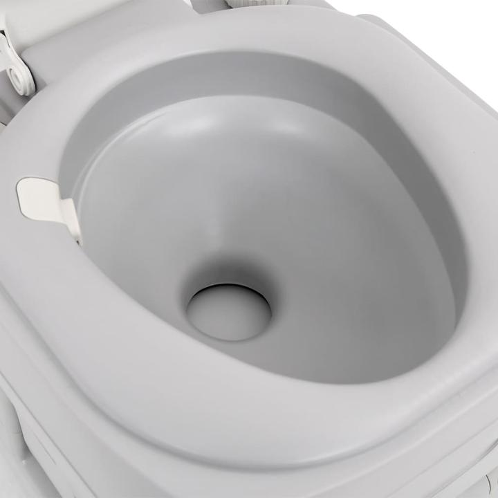 Produktbild VidaXL Camping-Toilette Tragbar Grau und Weiss 22+12 L HDPE