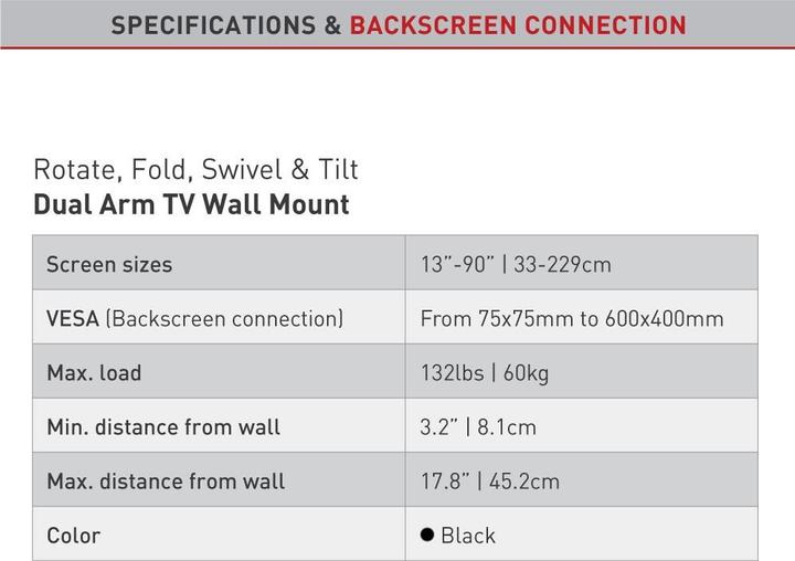 Immagine prodotto Barkan WH 464 (Muro, 90", 60 kg)