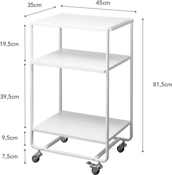 Image du produit Yamazaki Küchenwagen - 3 Level - Turm - Weiss (4918)