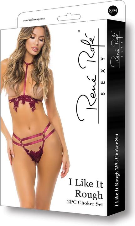 Produktbild René Rofé I Like It Rough 2teiliges BHSet mit offenen Cups Lila (M/L)