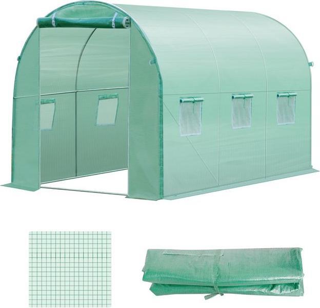 Produktbild Swisshandel24 Polyethylenfolie, 3x2x2m, Ersatzfolie mit 6 Fenster, für Gartentunnel, Gewächshaus, Folientunnel, Ge