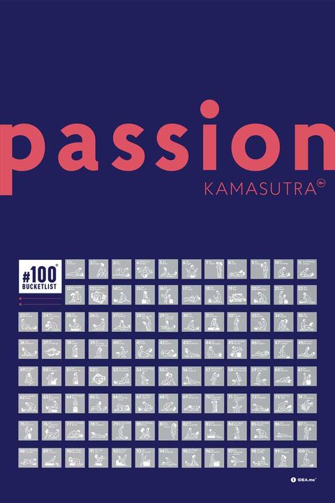 Actual product image 1dea.me Kamasutra 100 Bucketlist - Rubbelposter / Scratch Map (60 x 40 cm)