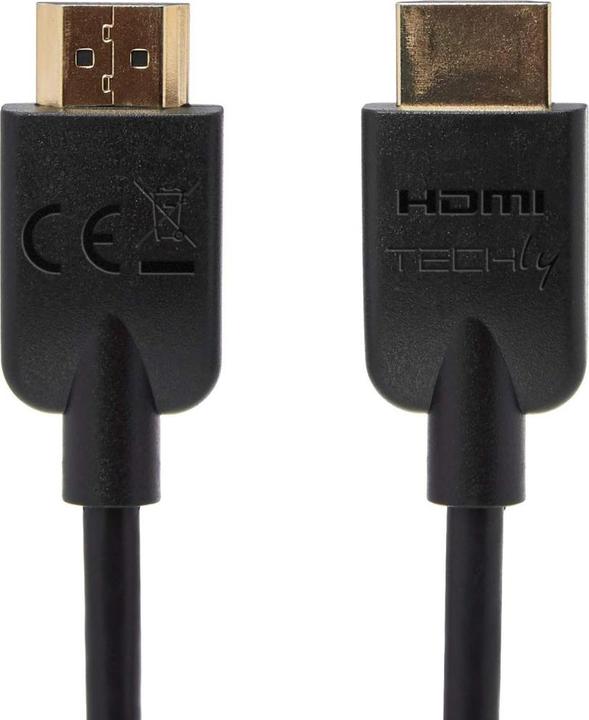 Produktbild Techly HDMI 4K 60Hz High Speed Anschlusskabel mit Ethernet schwarz 0.5m (0.50 m, HDMI)