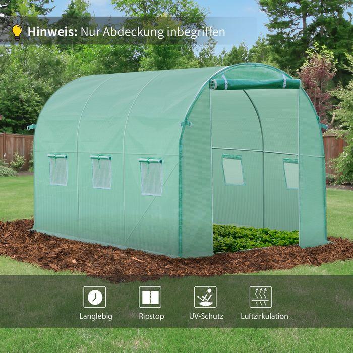 Produktbild Swisshandel24 Polyethylenfolie, 3x2x2m, Ersatzfolie mit 6 Fenster, für Gartentunnel, Gewächshaus, Folientunnel, Ge