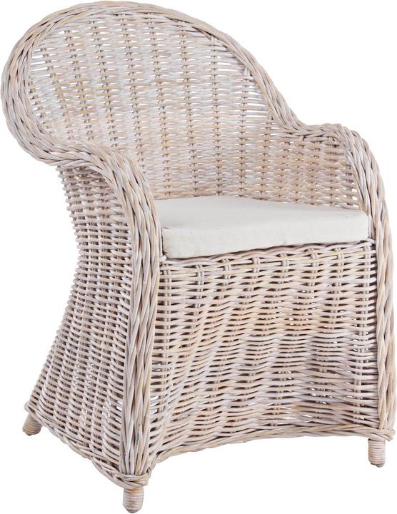 Produktbild Bizzotto Garten Korbsessel mit Kissen Martin weiss
