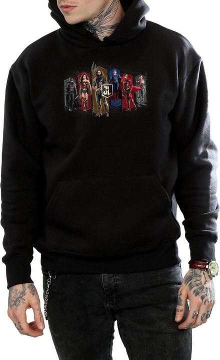 Actual product image Mens Justice League Movie Team Hexagons Hoodie (S)