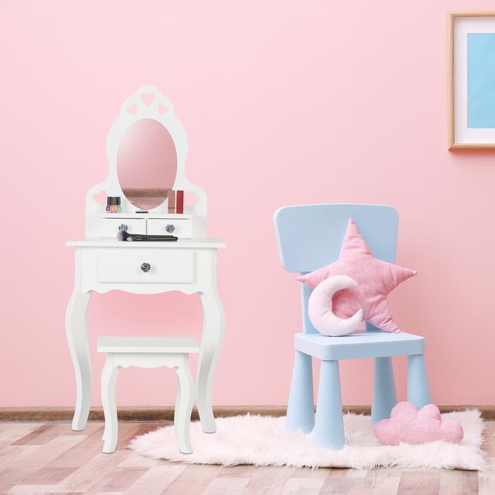 Immagine prodotto Relaxdays Tavolino da toilette per bambini (50 x 30 x 110 cm)