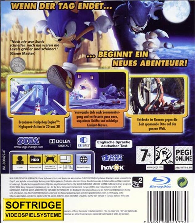 Produktbild Sega Sonic Unleashed (PS3, EN)