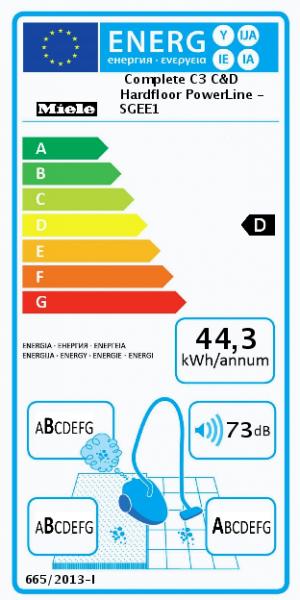 Label énergétique Miele Complete C3 Parquet Plus PowerLine
