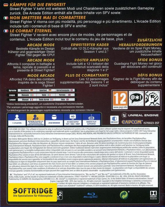 Image du produit Capcom Street Fighter 5 : Édition Arcade (PS4, EN)