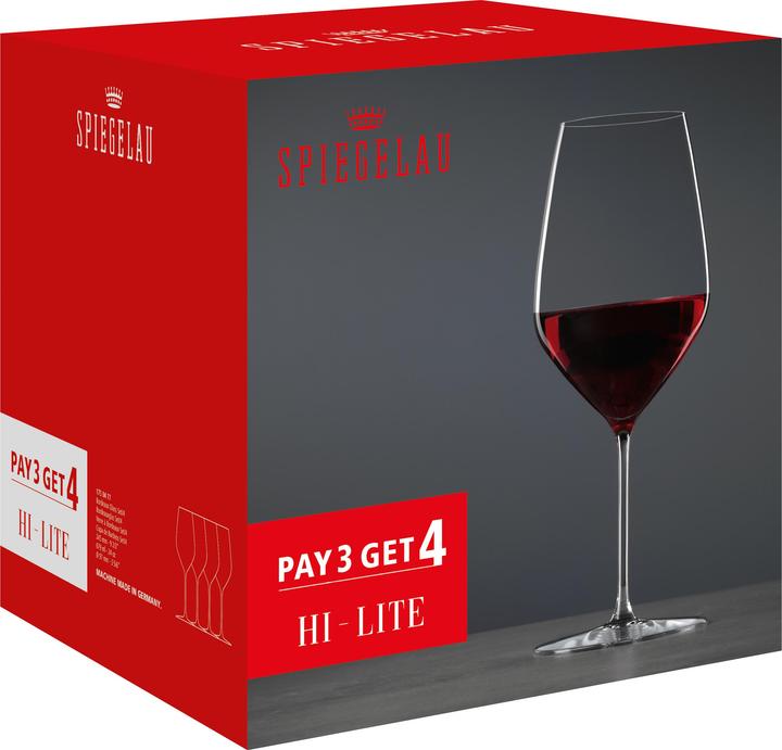 Produktbild Spiegelau Bordeauxkelch Hi-Lite 65cl, 4er-Pack (650 cl, 4 Gläser)