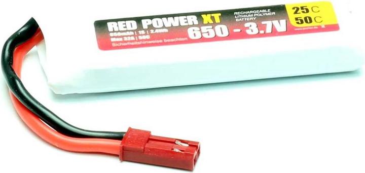 Actual product image Red Power Model battery pack (LiPo) 3.7 V 600 mAh 25 C Softcase JST, BEC (3.70 V, 600 mAh)