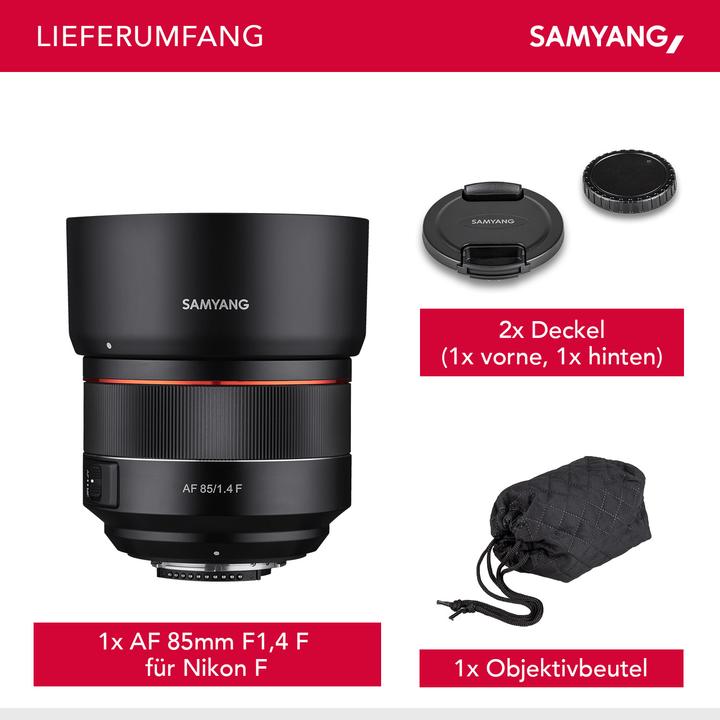 Produktbild Samyang AF 85mm f/1.4 (Nikon F, APS-C / DX)